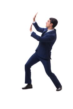 Young businessman isolated on white background 