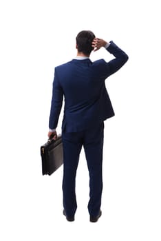 Young businessman isolated on white background 