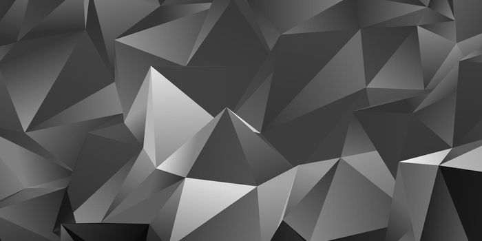 Abstract grey triangle background, low poly 3D illustration, geometric polygon pattern