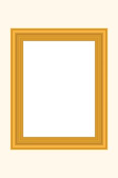 Squared golden vintage wooden frame for your design. Vintage cover. Place for text. Vintage antique gold beautiful rectangular frames for paintings or photographs. Template vector illustration.