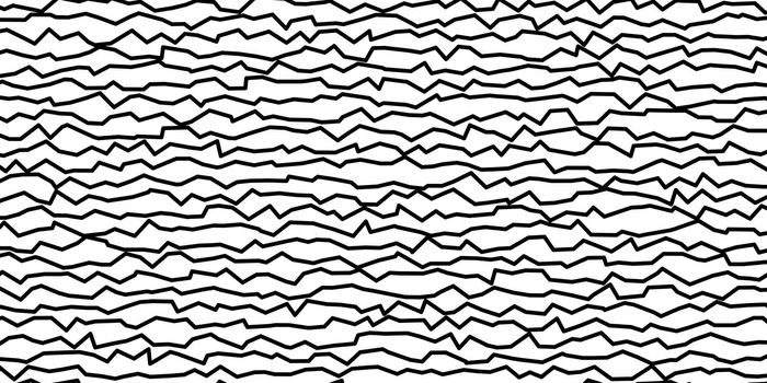 Abstract black and white background illustration, doodle style jagged horizontal lines