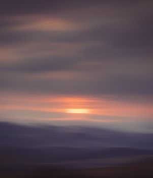Blurred Sunrise Background, Early Morning Light in mountains