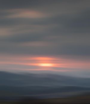 Blurred Sunrise Background, Early Morning Light in mountains