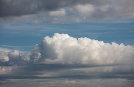 Beautiful white and gray clouds on the blue sky