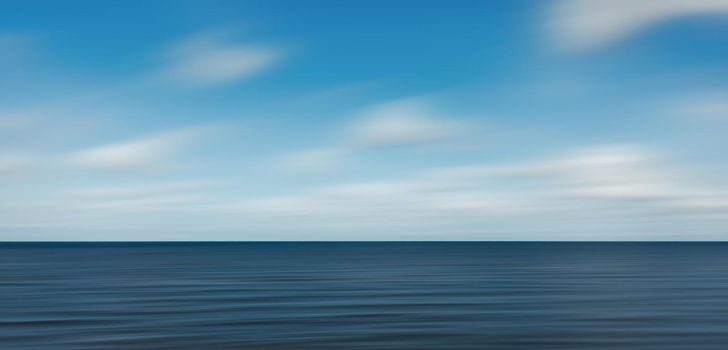 Abstract blurred sea landscape and cloudy sky background