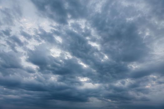 Dramatic sky with stormy clouds. Nature background