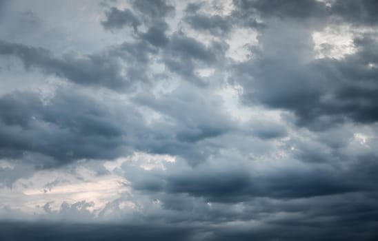 Dramatic sky with stormy clouds. Nature background
