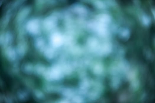 Abstract blurred nature background. Blur green and blue leaves with bokeh
