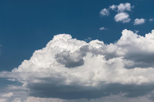Beautiful white clouds on the blue sky