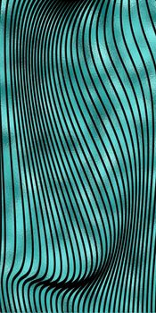 Abstract linear pattern, turquoise black background. Template for design backgrounds, package, textile, wrapper. Turquoise gold black background. Illustration