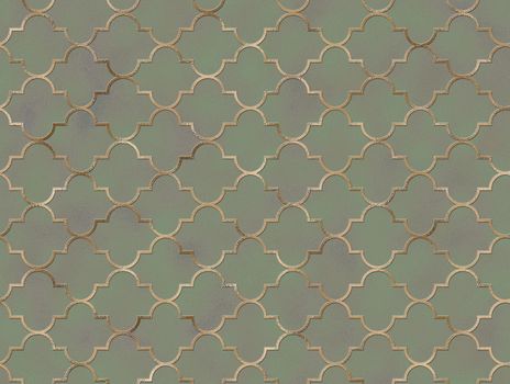 Islam, Arabic, Turkish, Indian, ottoman gold traditional design on turquoise blue pearl background. Oriental texture. Moroccan seamless pattern with golden line. Textile, paper, wrapping. illustration