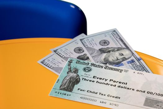 US Treasury illustrative check for child tax credit for a single dependent to illustrate American Rescue Plan Act of 2021 payments