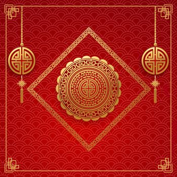 Happy Chinese new year card. Chinese mean Happy New Year, wealthy, Zodiac sign for greetings card, flyers, invitation, posters, brochure, banners, calendar.