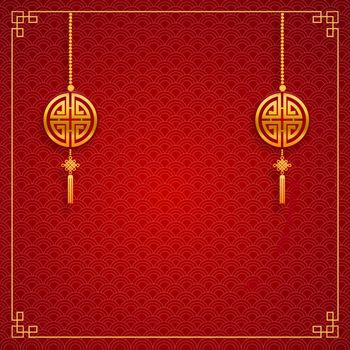 Happy Chinese new year card. Red background with traditional asian . Chinese mean Happy New Year, wealthy, Zodiac sign for greetings card, flyers, invitation, posters, brochure, banners, calendar.