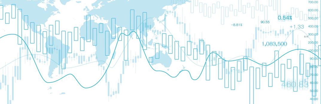 Stock market graph or forex trading chart for business and financial concepts. Abstract finance background investment or Economic trends business idea. Stock market data. illustration.