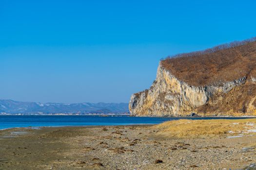 seascape with a view of the rocks and the coast