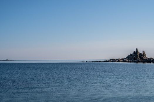 Seascape with beautiful rocks in the Bay