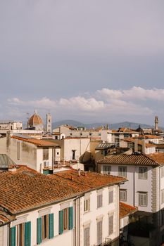 Cityscape view of Florence, Italy, on the dome of the Cathedral of Santa - Maria - Del Fiore.