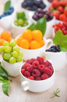 berry mix isolated on a white background.