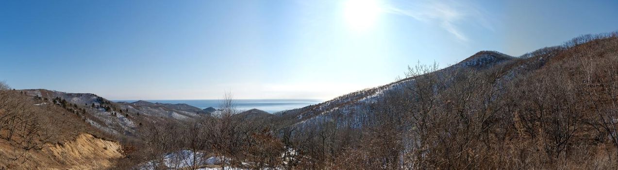 Panorama of the mountain landscape, the far East. Russia