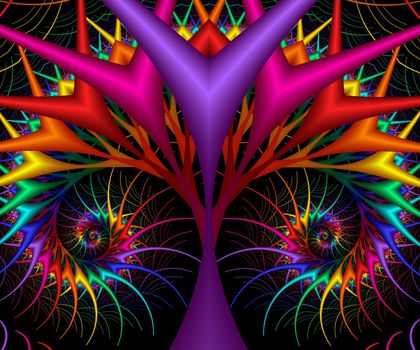 Computer generated abstract colorful fractal artwork for creative design, art, home decoration and entertainment