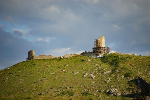 Sevastopol, Crimea-June 8, 2016: View on Cembalo, one of Genoese fortresses in Crimea.