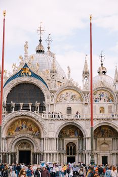 St. Mark's Cathedral is the cathedral of Venice, an example of Byzantine architecture in Western Europe. Located on St. Mark's Square, next to the Doge's Palace