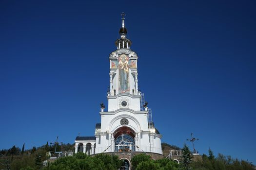 Malorechenskoe, Crimea.. Attraction of the Crimea-the Church-lighthouse of St. Nicholas