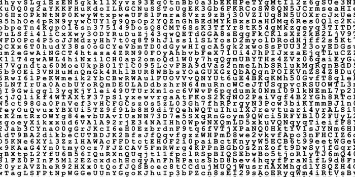 Random black digits and letters looking like code on white background, abstract illustration