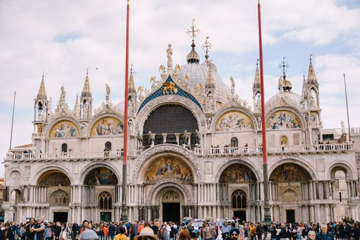 St. Mark's Cathedral is the cathedral of Venice, an example of Byzantine architecture in Western Europe. Located on St. Mark's Square, next to the Doge's Palace