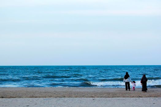 Evening sea landscape
The landscape of the ocean waves at Narathatat Beach, Narathiwat Province.