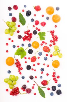 berry mix isolated on a white background.