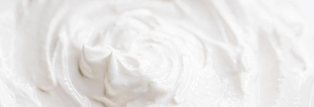 Homemade organic whipped cream, product texture closeup