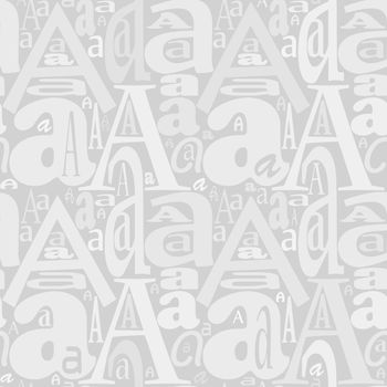Abstract light gray background. Seamless texture. Letters A on gray background