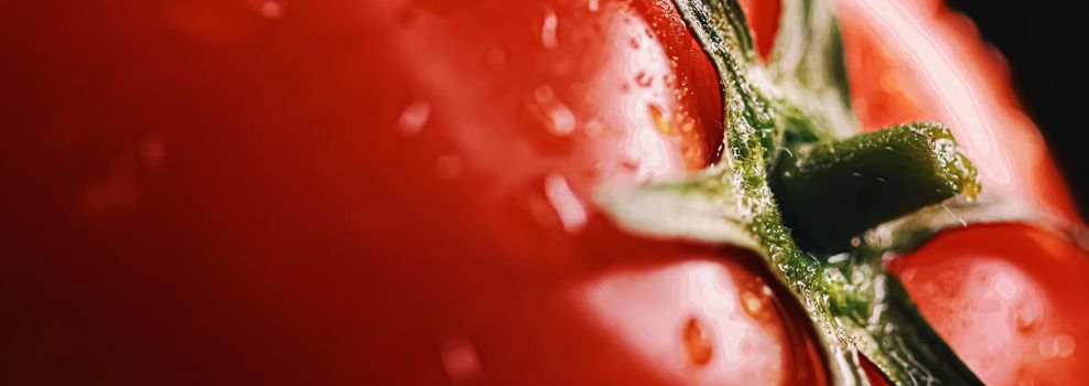 Fresh ripe tomato, organic food closeup