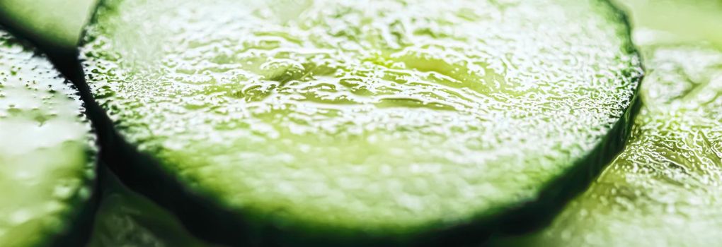 Fresh ripe cucumber, organic food closeup