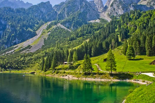 Gosau in Alps, Lake view, Austria, Europe