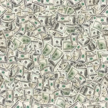 Background with money. Seamless texture of 100 dollar bills