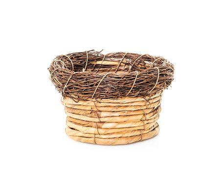 Handmade emtry basket on a white background