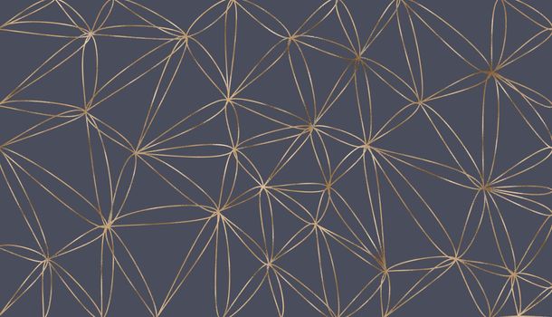 abstract geometric texture on grey background. Modern, contemporary lines design in gold and grey. illustration