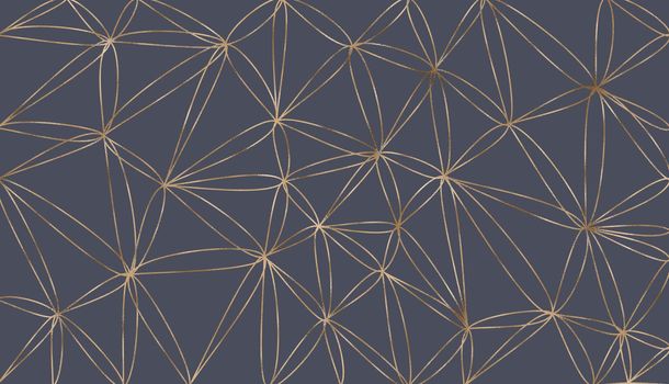 abstract geometric texture on grey background. Modern, contemporary lines design in gold and grey. illustration