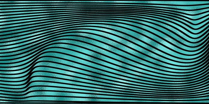 Turquoises blue gold wave lines pattern. Abstract turquoise gold wave nature eco background. Illustration