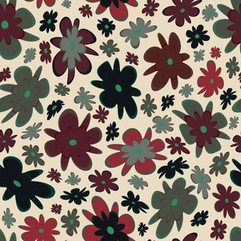 Trendy fabric pattern with miniature flowers.Summer print.Fashion design.Motifs scattered random.Elegant template for fashion prints.Good for fashion,textile,fabric,gift wrapping paper.Brown on white.