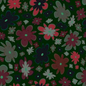 Trendy fabric pattern with miniature flowers.Summer print.Fashion design.Motifs scattered random.Elegant template for fashion prints.Good for fashion,textile,fabric, wrapping paper.Green background.
