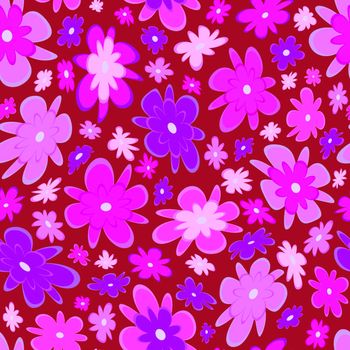 Trendy fabric pattern with miniature flowers.Summer print.Fashion design.Motifs scattered random.Elegant template for fashion prints.Good for fashion,textile,fabric, wrapping paper.Pink on terracotta.