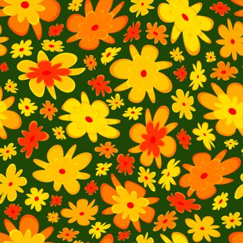 Trendy fabric pattern with miniature flowers.Summer print.Fashion design.Motifs scattered random.Elegant template for fashion prints.Good for fashion,textile,fabric,gift wrapping paper.Yellow green.