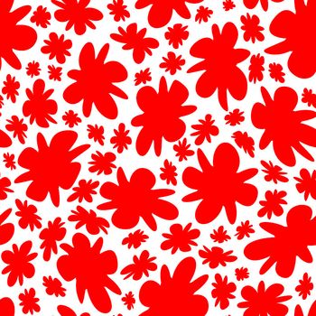 Trendy fabric pattern with miniature flowers.Summer print.Fashion design.Motifs scattered random.Elegant template for fashion prints.Good for fashion,textile,fabric,gift wrapping paper.Red on white.