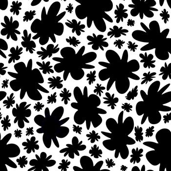 Trendy fabric pattern with miniature flowers.Summer print.Fashion design.Motifs scattered random.Elegant template for fashion prints.Good for fashion,textile,fabric,gift wrapping paper.Black on white.