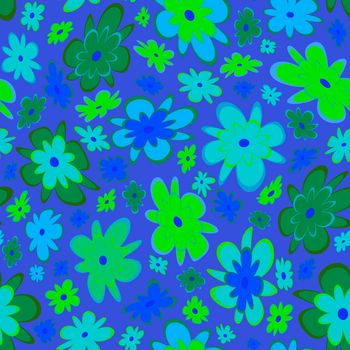 Trendy fabric pattern with miniature flowers.Summer print.Fashion design.Motifs scattered random.Elegant template for fashion prints.Green on azure.Good for fashion,textile,fabric,gift wrapping paper