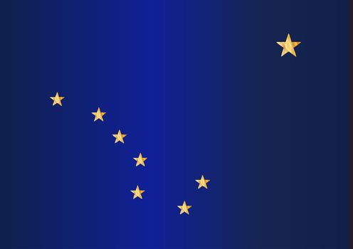 The flag of the state of Alaska in blue with stars